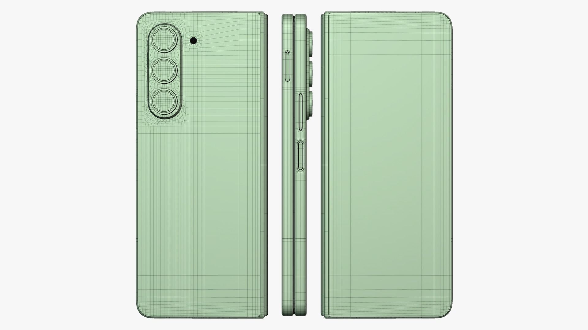 Samsung Galaxy Z Fold 5 Blue 3D model_17