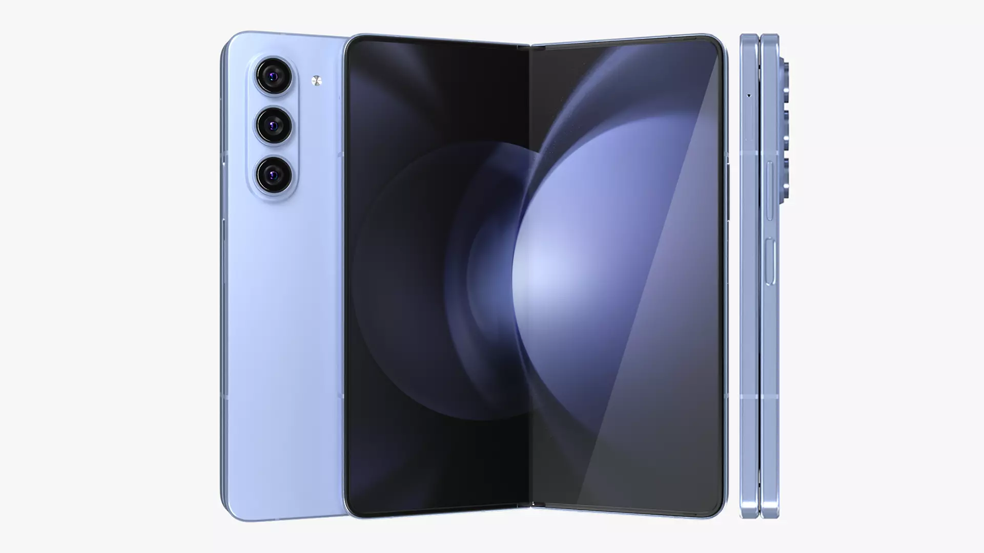 Samsung Galaxy Z Fold 5 Blue 3D model_0