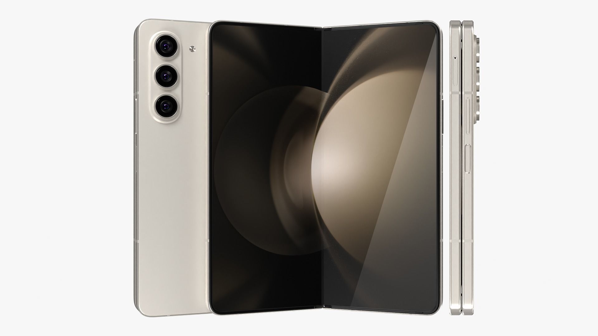 Samsung Galaxy Z Fold 5 Cream 3D model_13