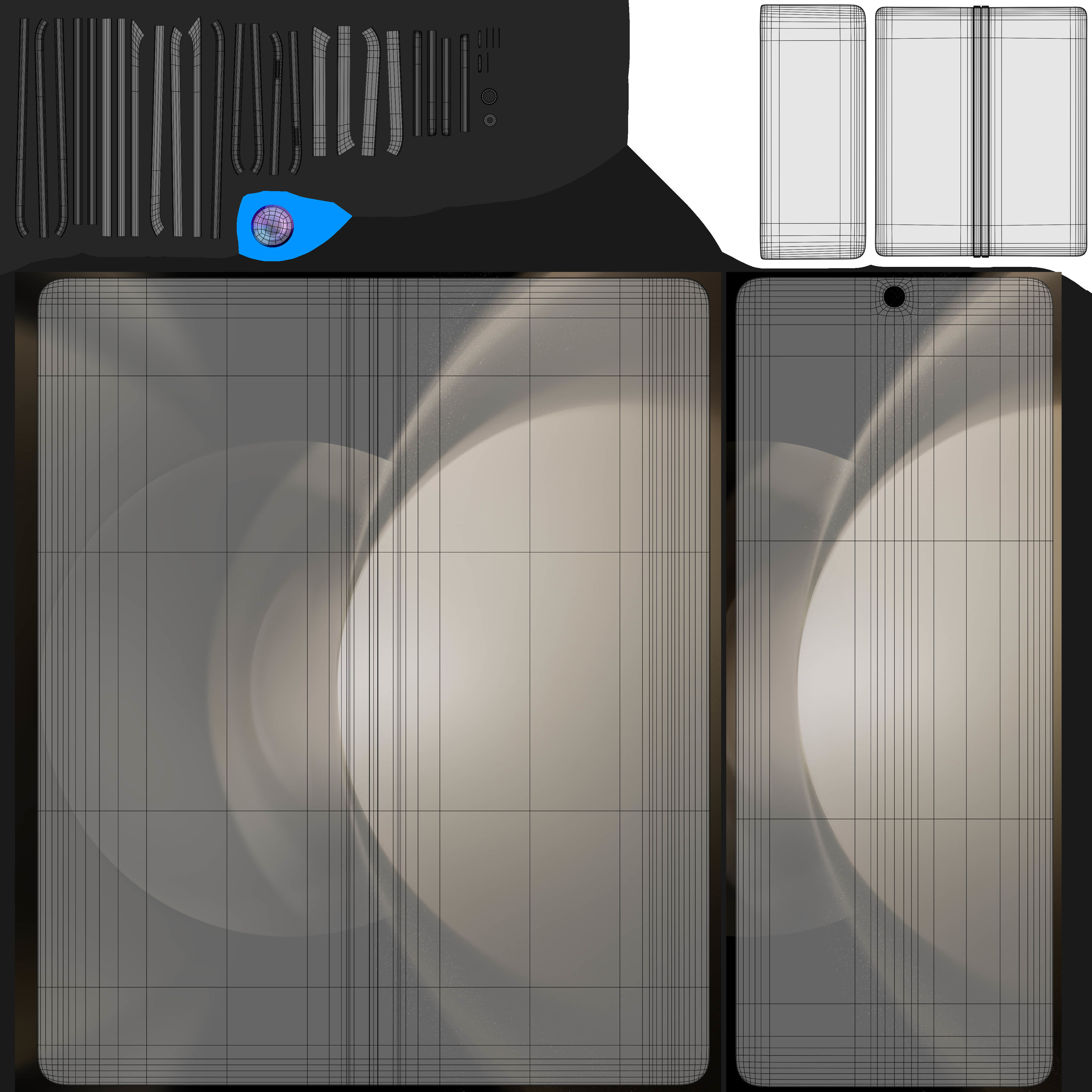 Samsung Galaxy Z Fold 5 Cream 3D model_15