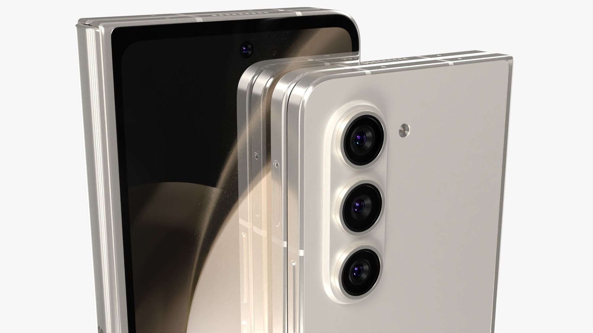 Samsung Galaxy Z Fold 5 Cream 3D model_7