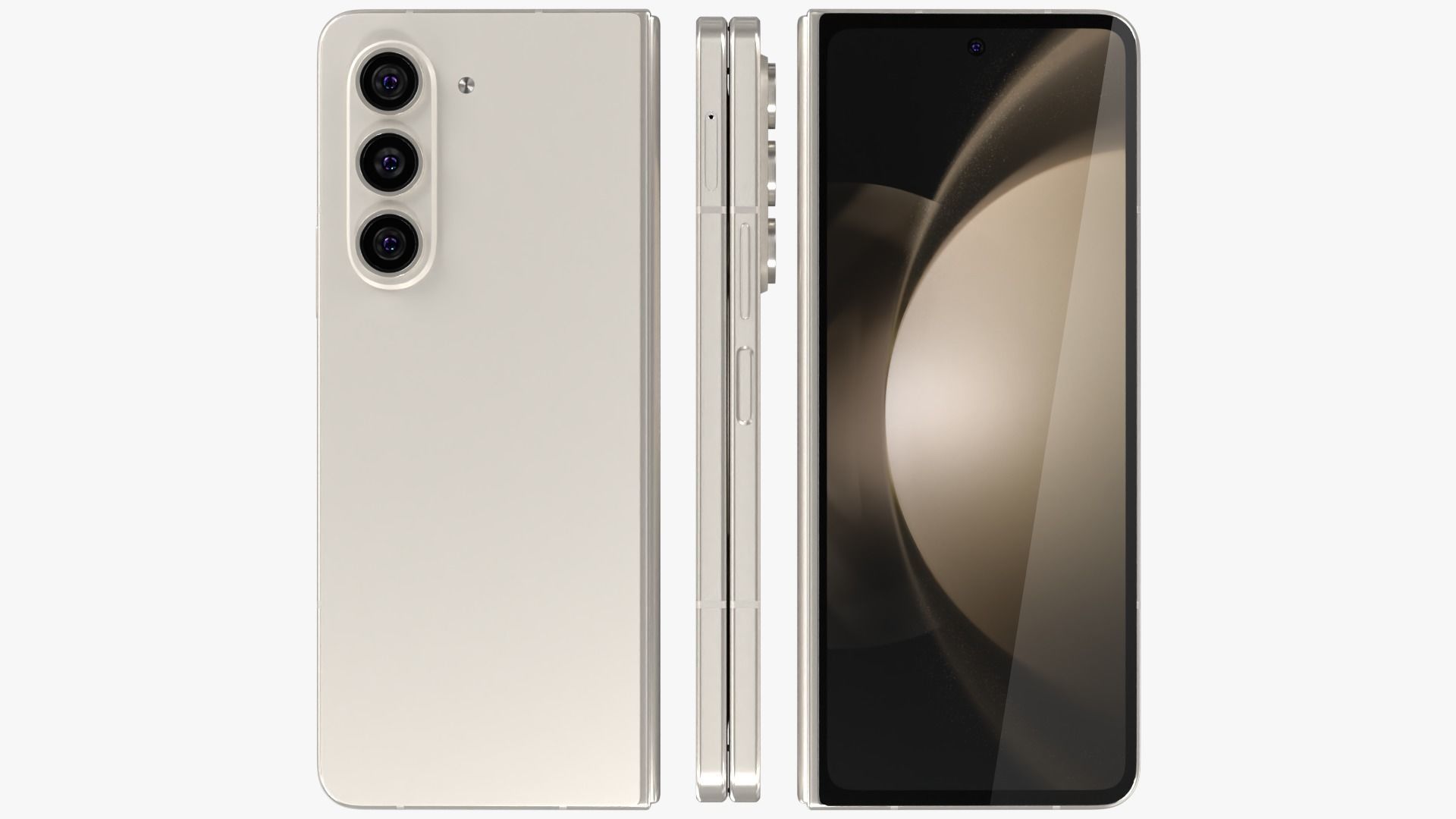 Samsung Galaxy Z Fold 5 Cream 3D model_1