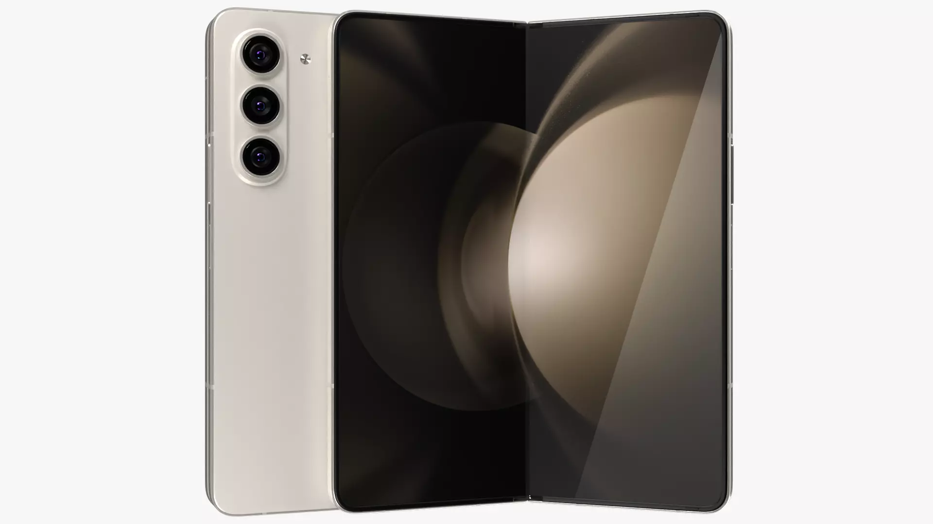 Samsung Galaxy Z Fold 5 Cream 3D model_0