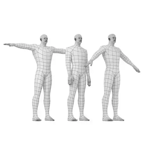 Male Hero in Three Poses Base Mesh 3D model