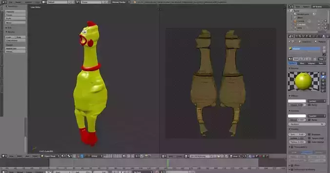 Crazy Chicken Screamming Low-poly 3D model