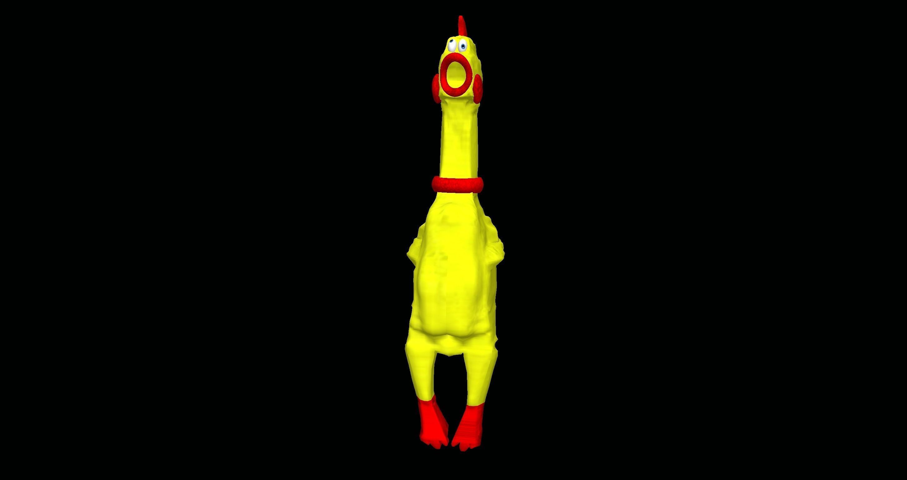 Crazy Chicken Screamming Low-poly 3D model_2