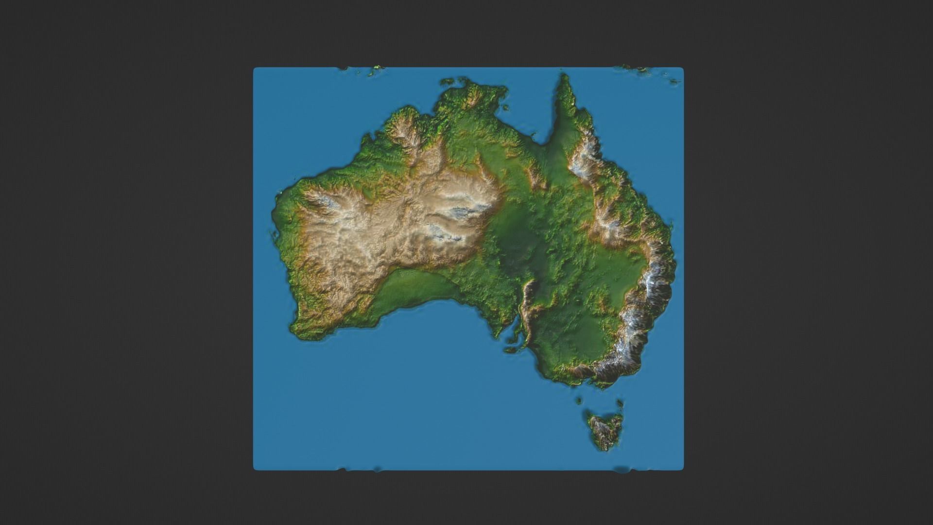 Australia Map Topography Low-poly 3D model_3