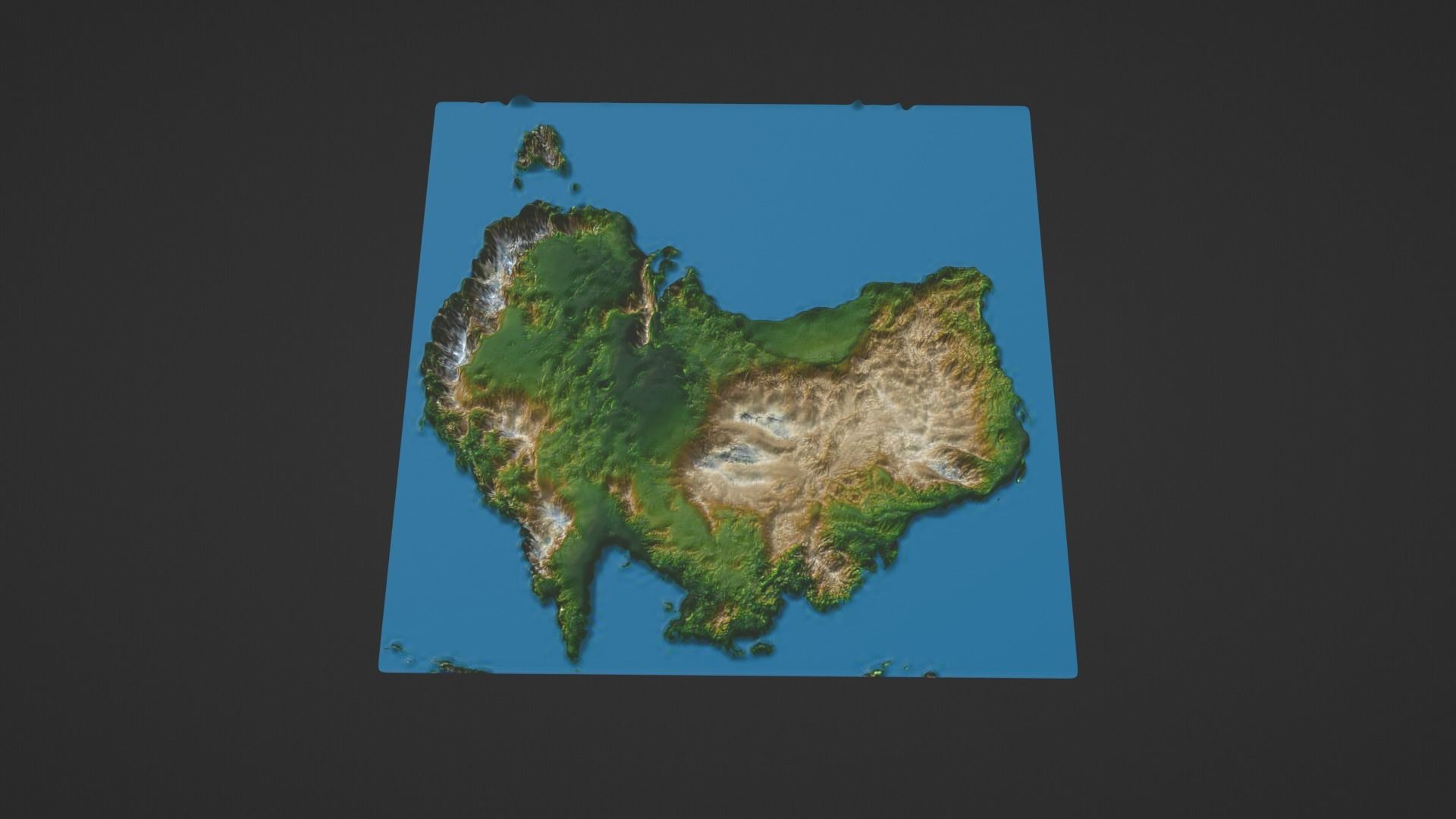 Australia Map Topography Low-poly 3D model_7
