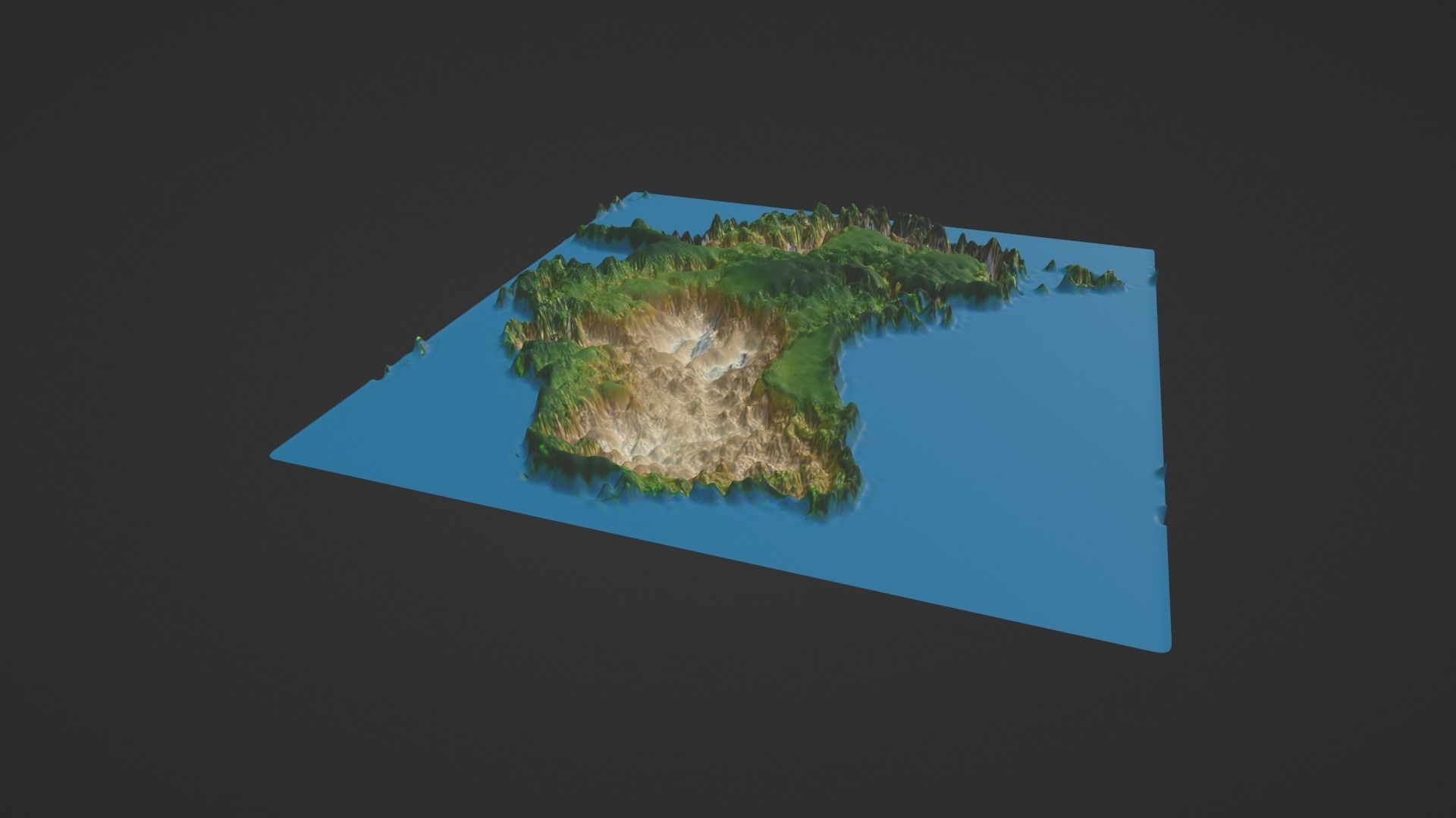 Australia Map Topography Low-poly 3D model_4