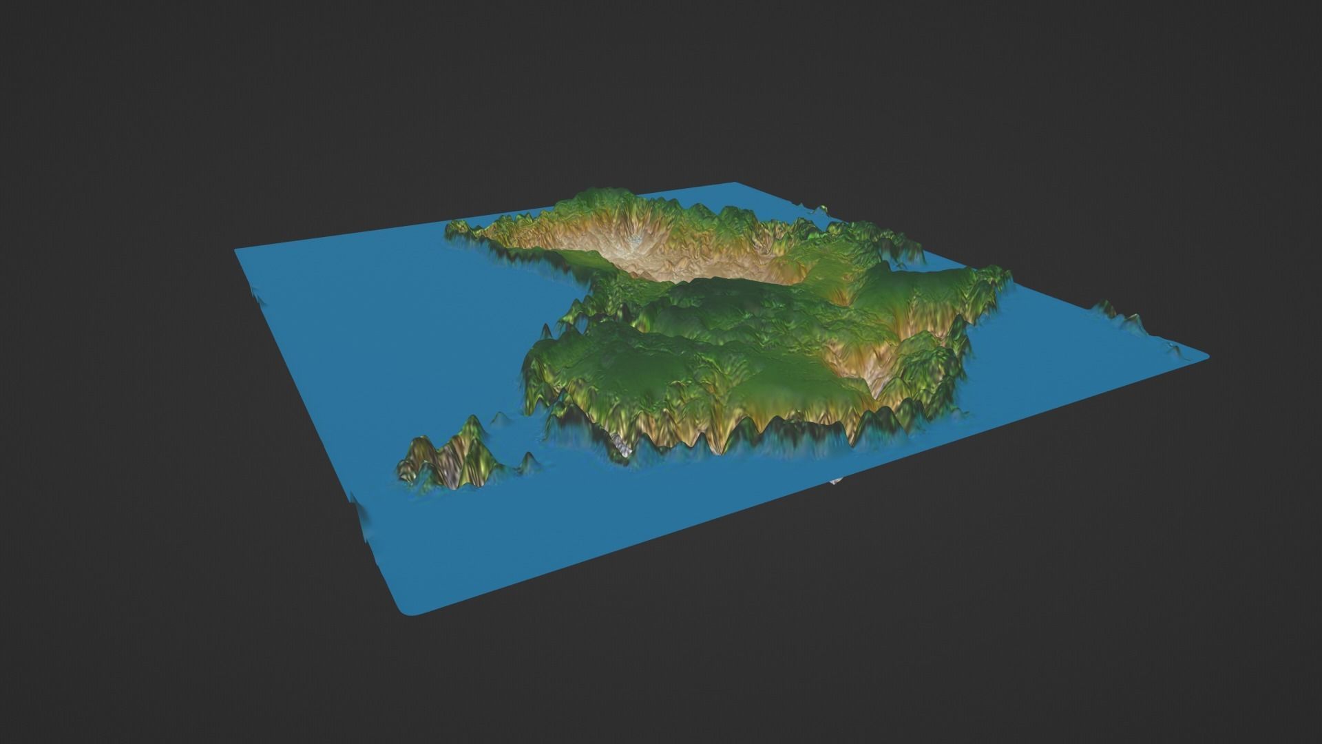 Australia Map Topography Low-poly 3D model_5