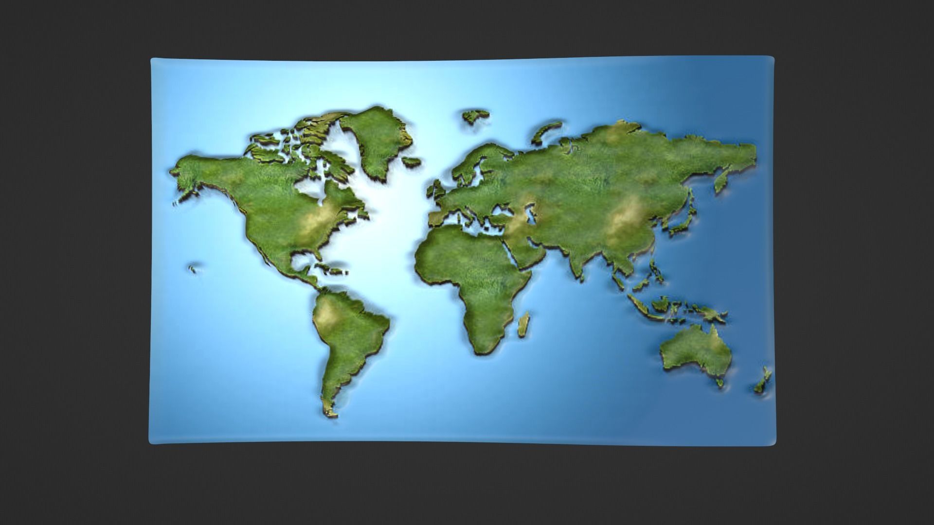 World Map Topography Low-poly 3D model_3