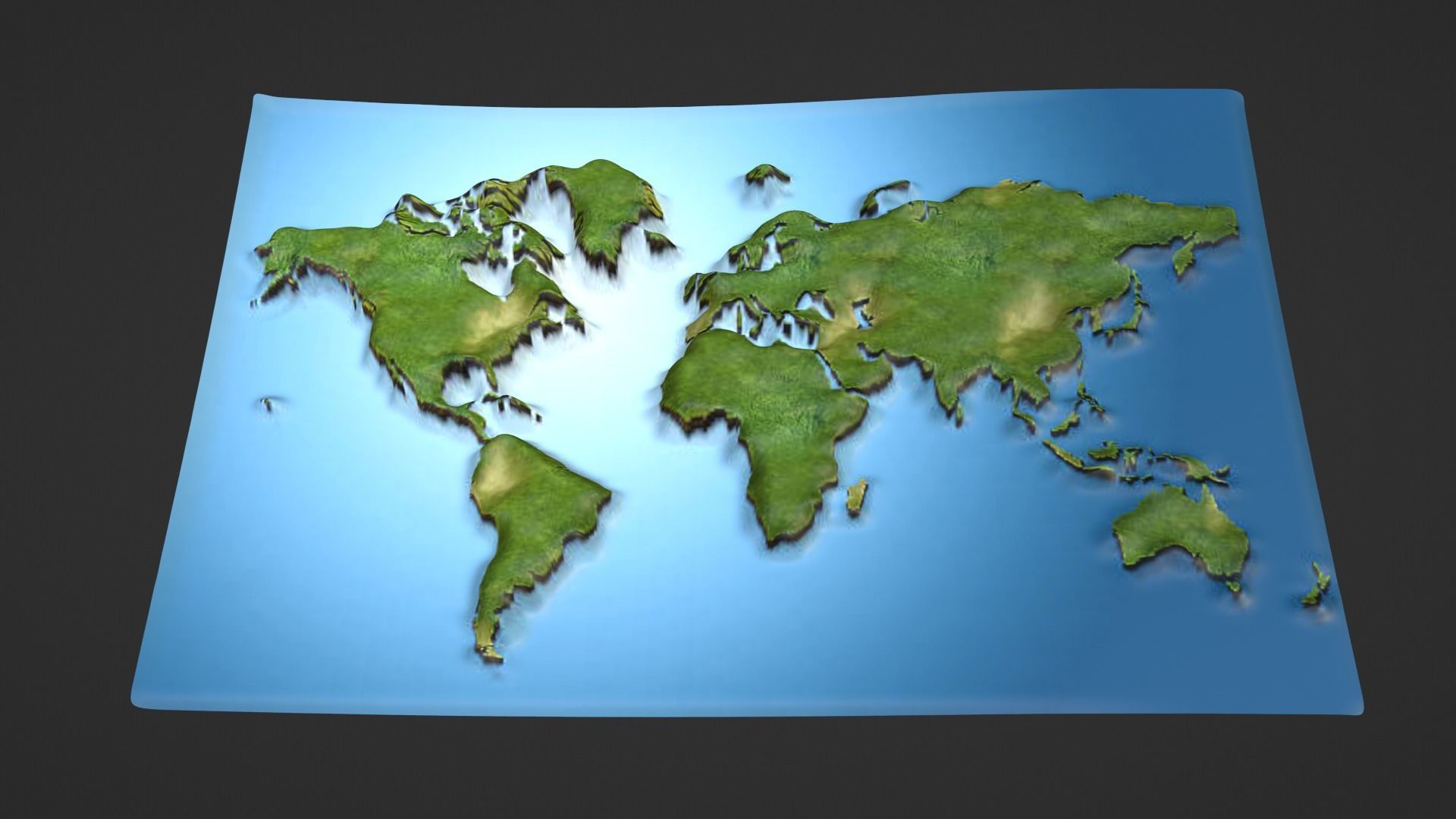 World Map Topography Low-poly 3D model_1