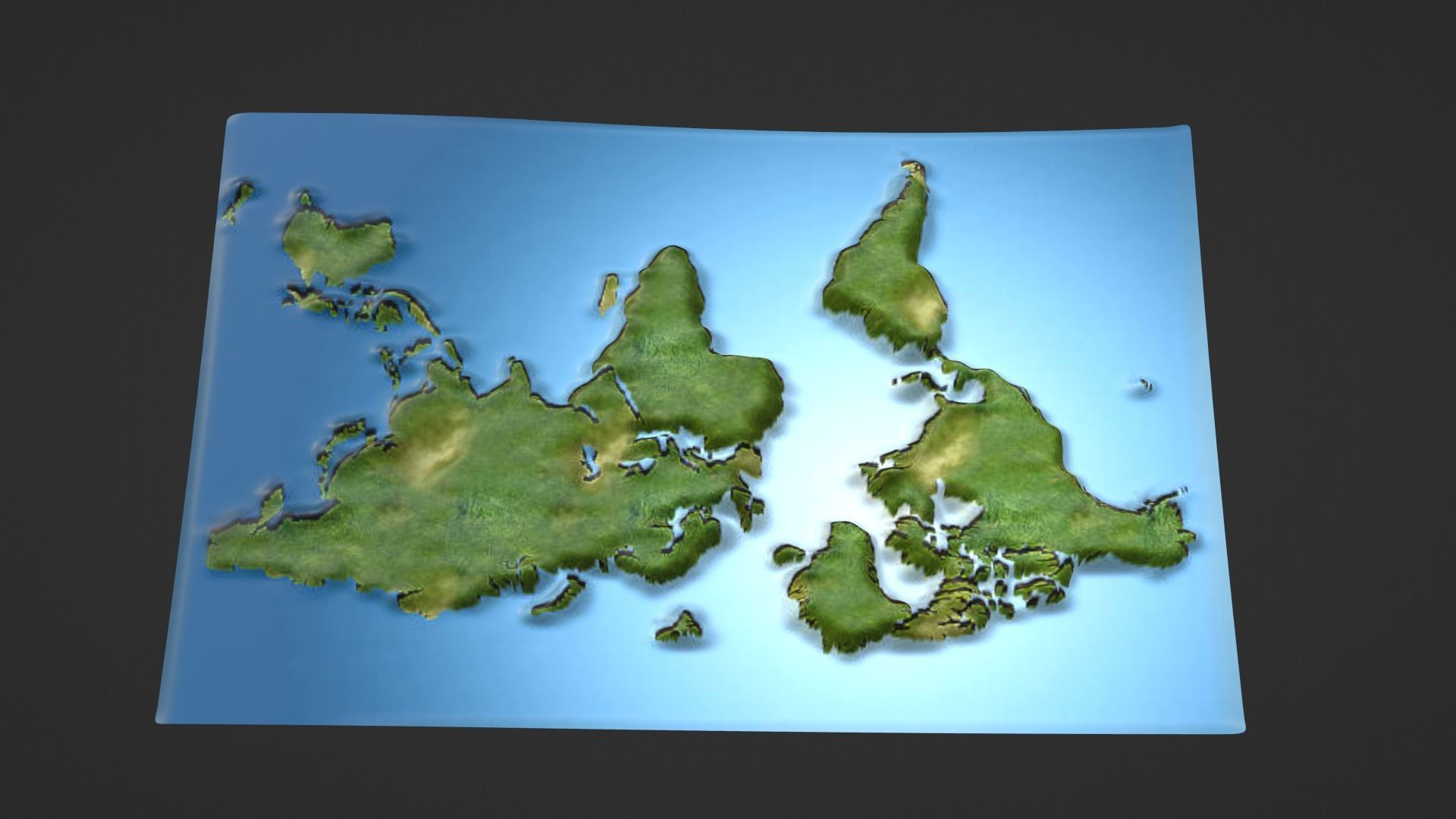 World Map Topography Low-poly 3D model_7