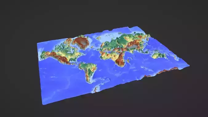 World Map Topography