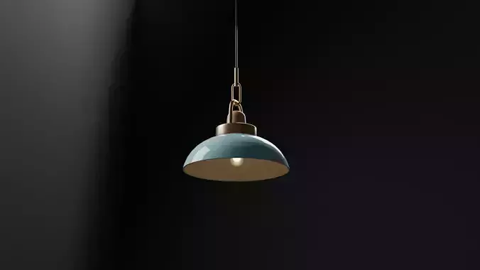 Ceramic Hanging Light with Metal Trim