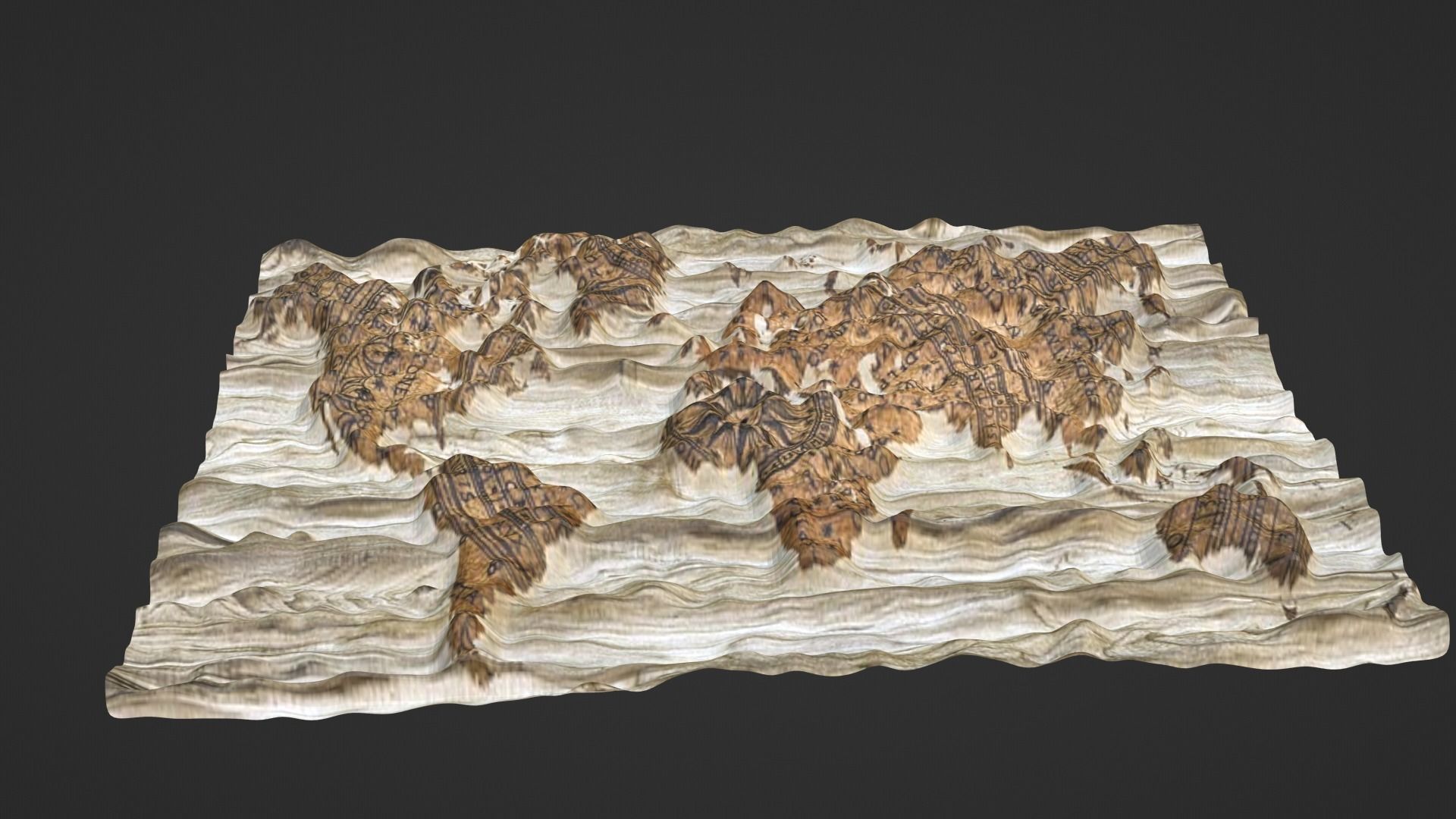 World Map Topography Low-poly 3D model_6