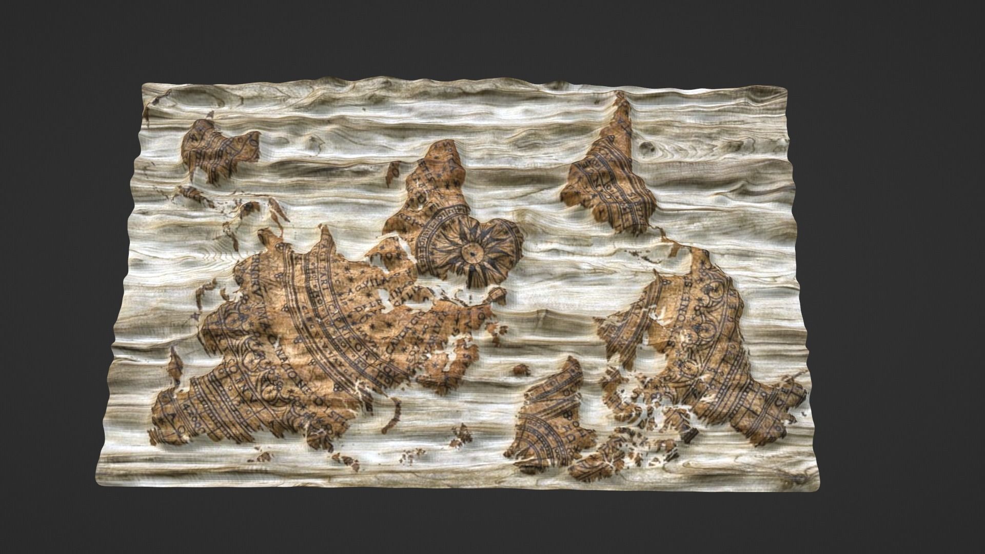 World Map Topography Low-poly 3D model_7