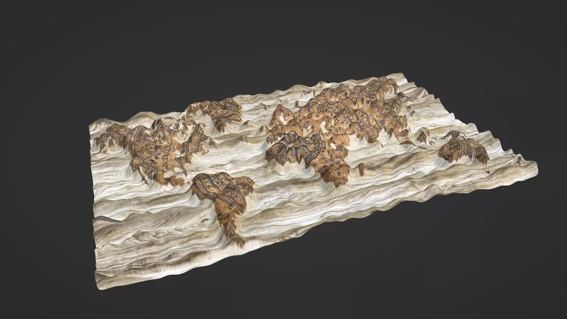 World Map Topography Low-poly 3D model_0