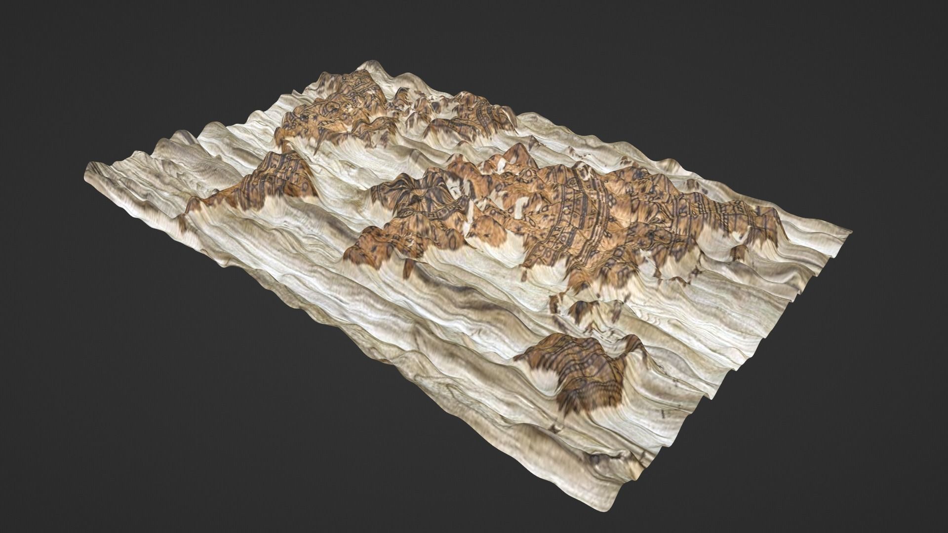 World Map Topography Low-poly 3D model_2