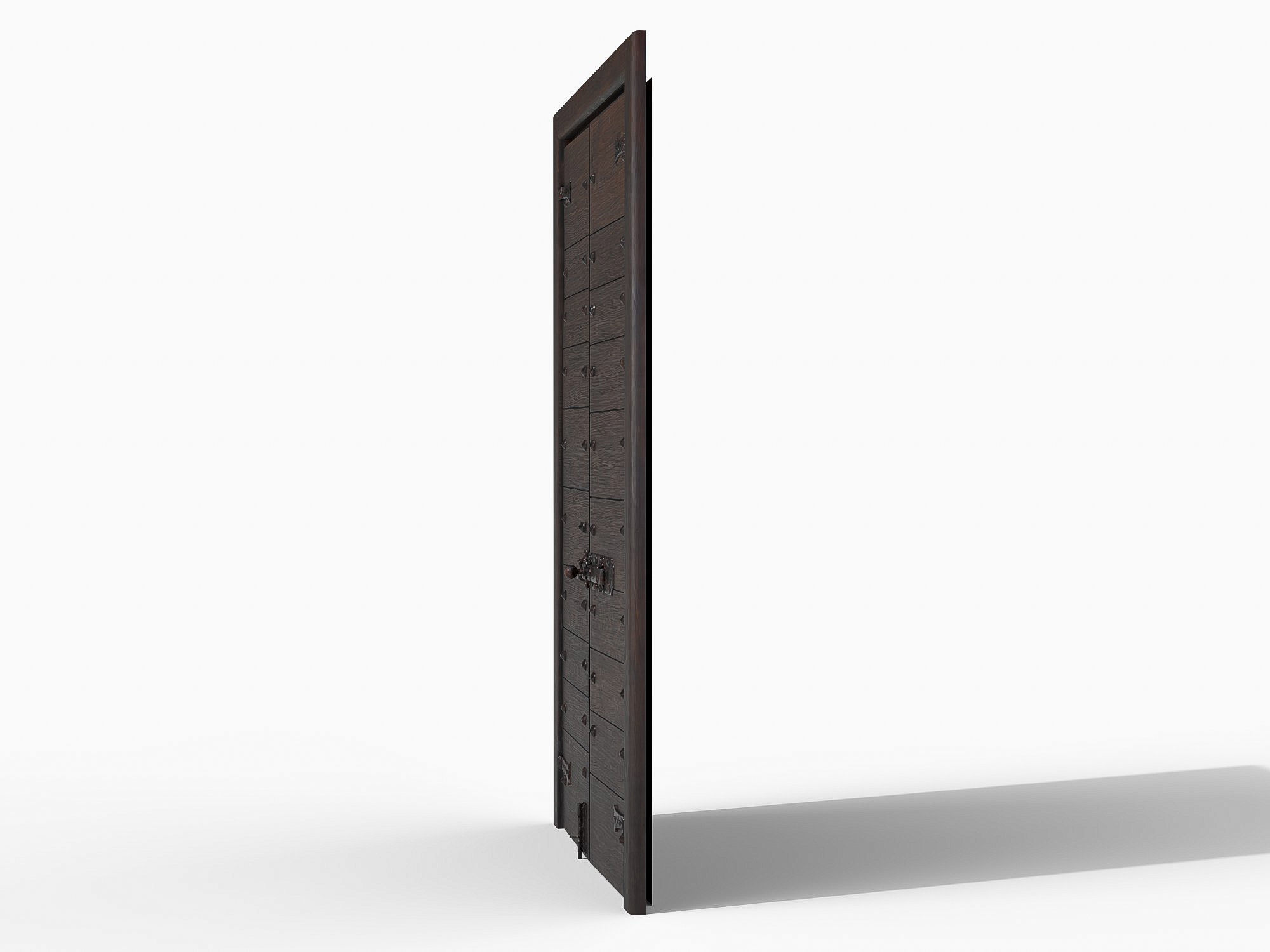 Wooden door 4 Low-poly 3D model_3