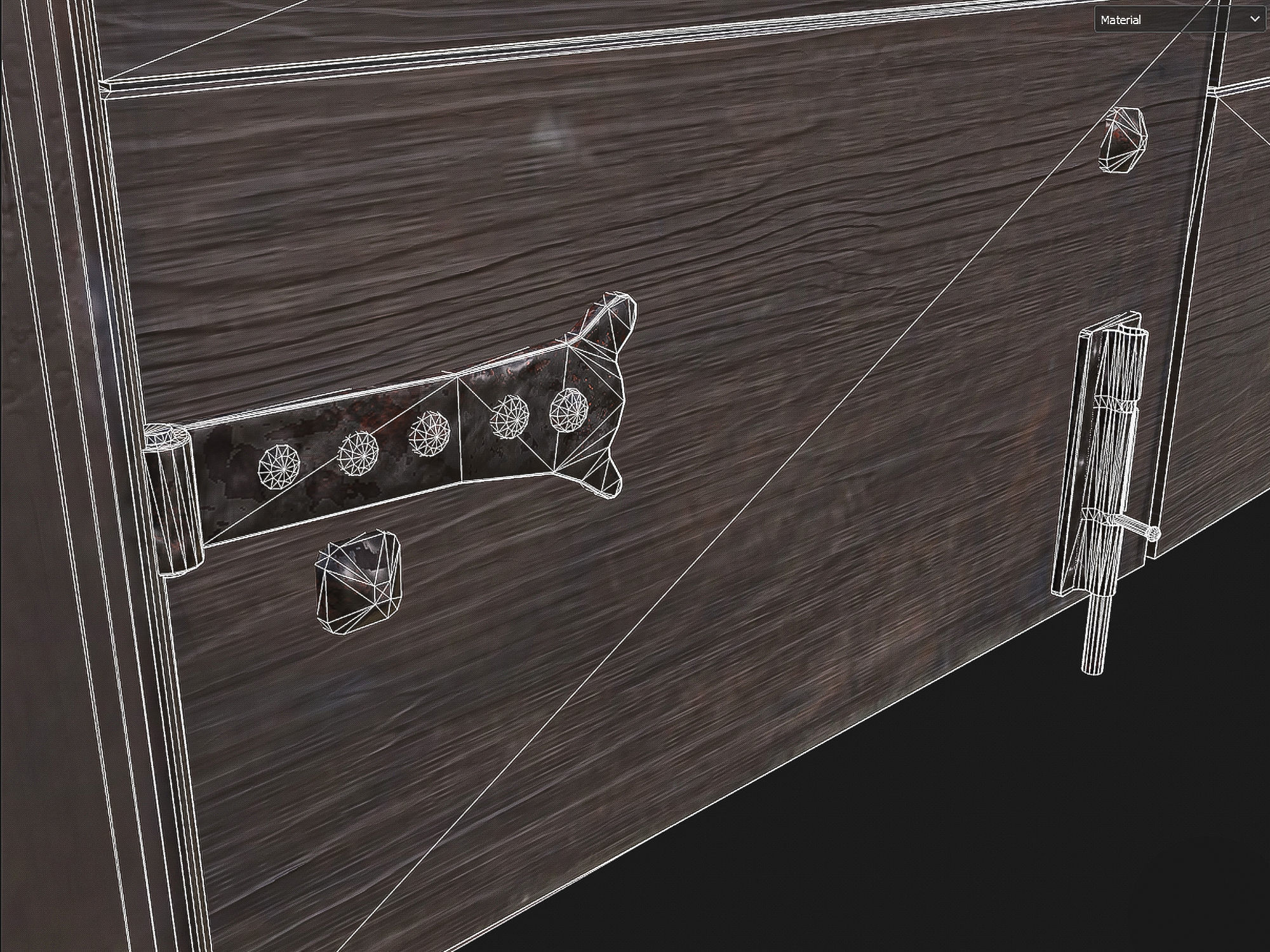 Wooden door 4 Low-poly 3D model_12