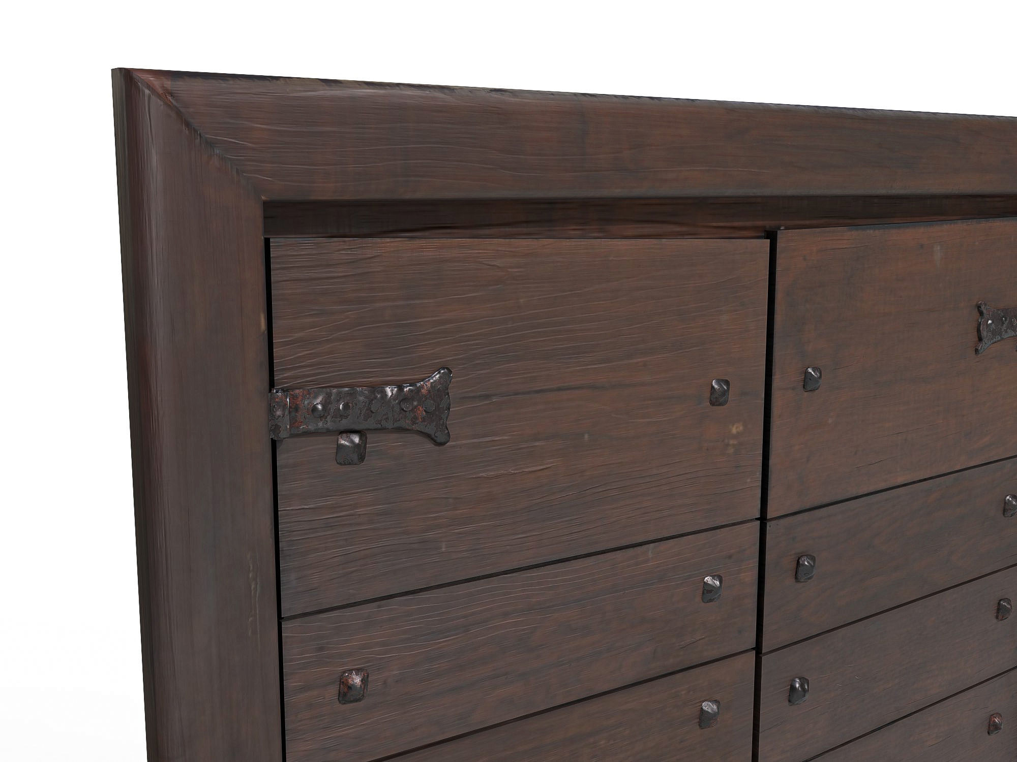 Wooden door 4 Low-poly 3D model_6