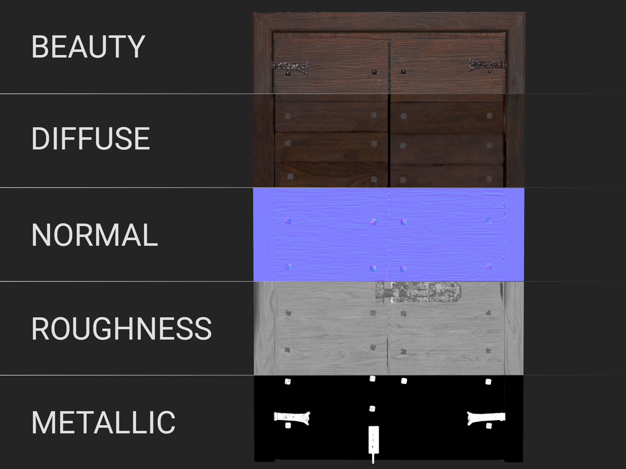 Wooden door 4 Low-poly 3D model_13