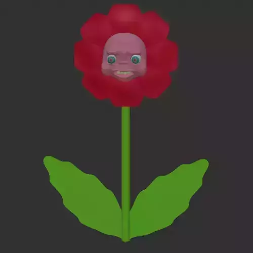 Flower with a Teletubby Face Free 3D model