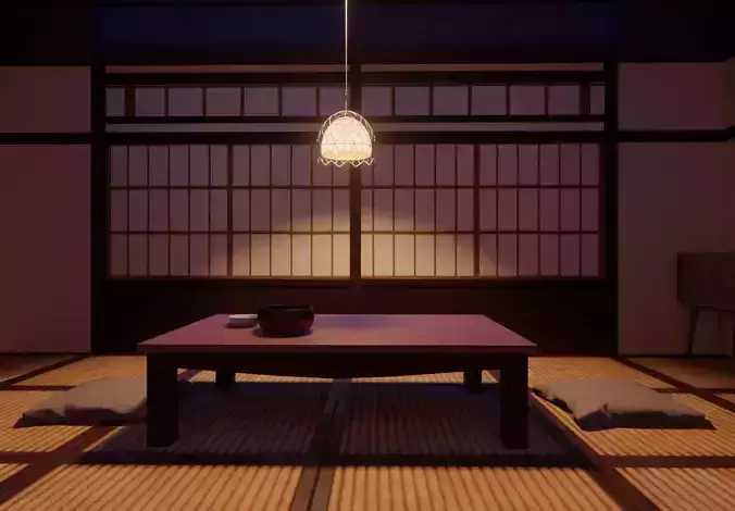 Japanese Interior 3D modle- Chainsaw Man Inspired 3D model
