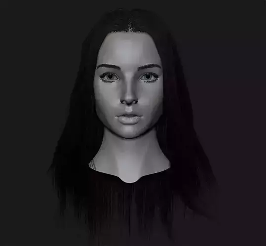 Realistic head cute girl
