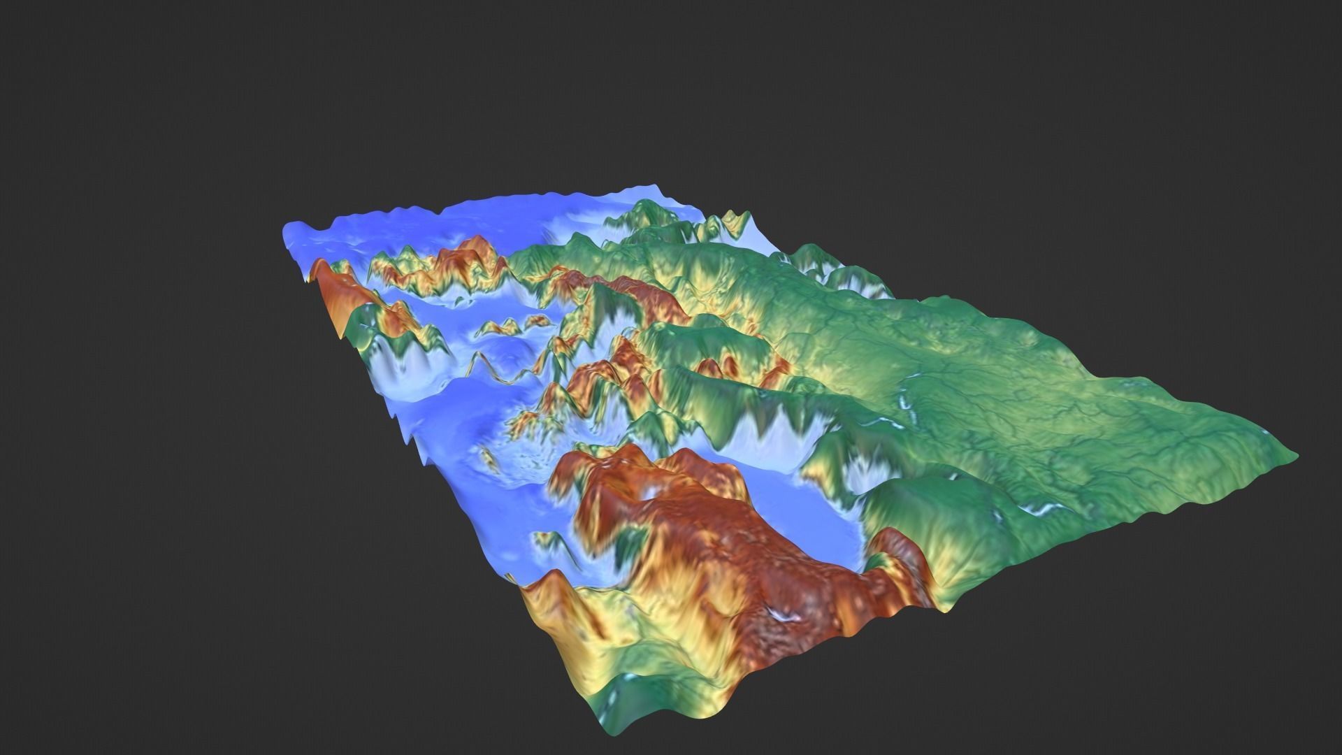 Europe Map Topography Low-poly 3D model_5