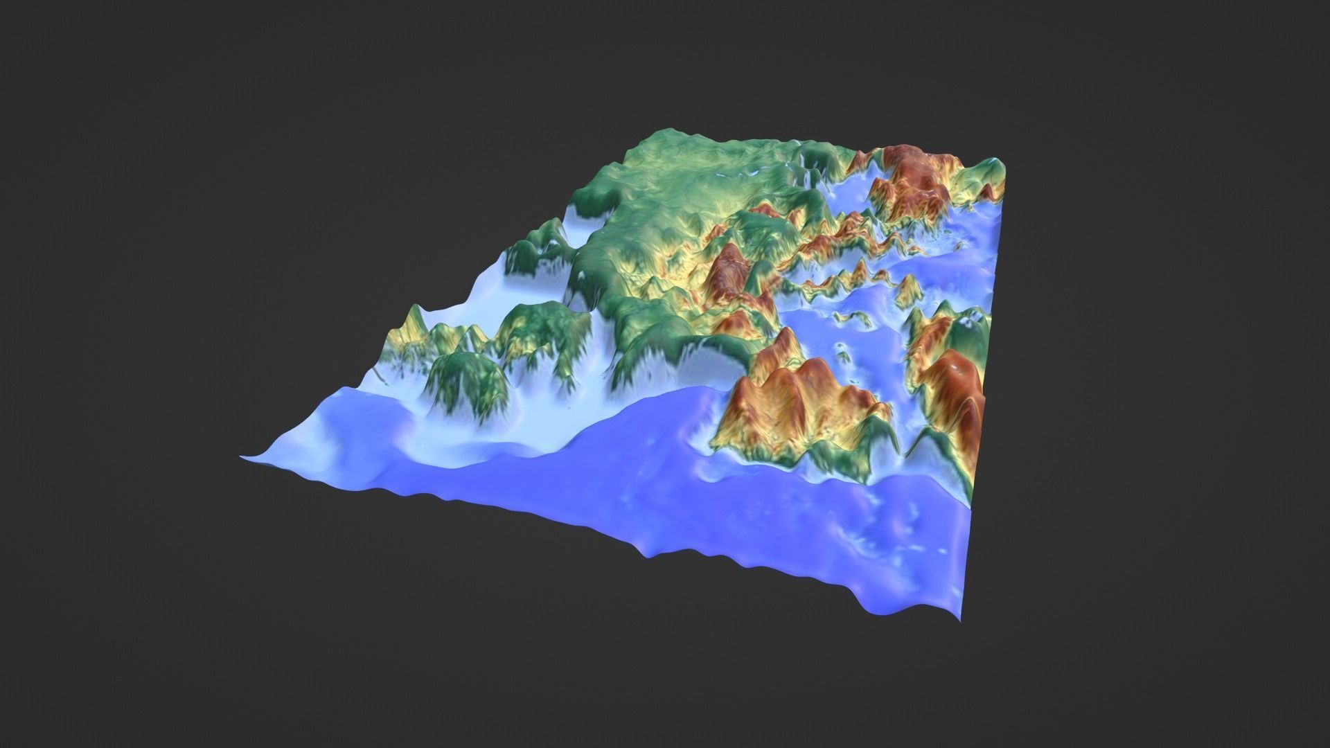 Europe Map Topography Low-poly 3D model_4