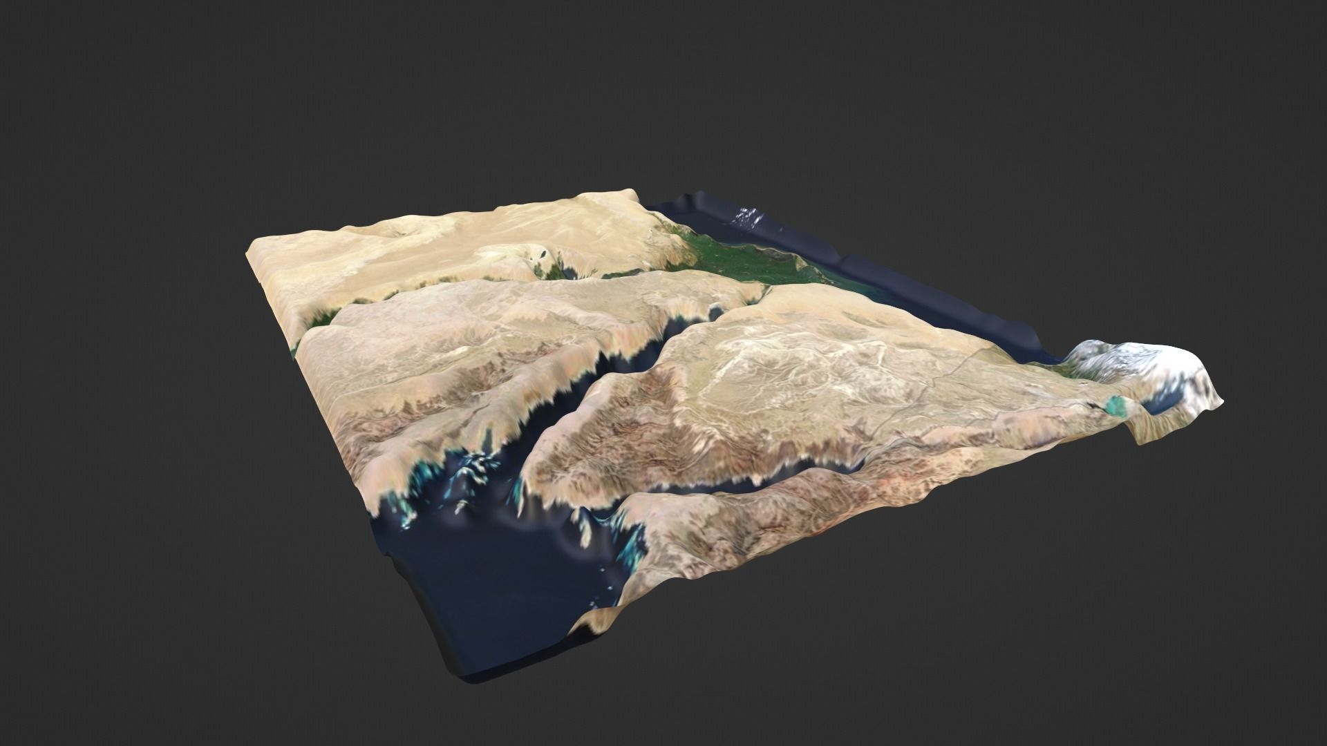 Egypt and the Nile River Map Topography Low-poly 3D model_5