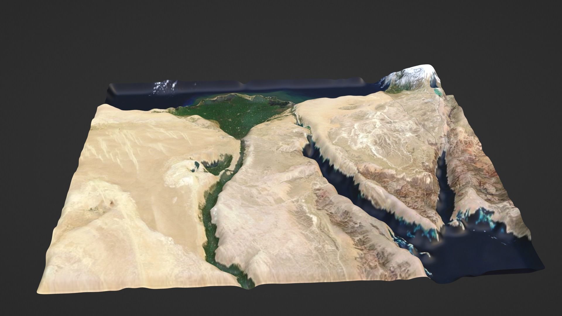 Egypt and the Nile River Map Topography Low-poly 3D model_6