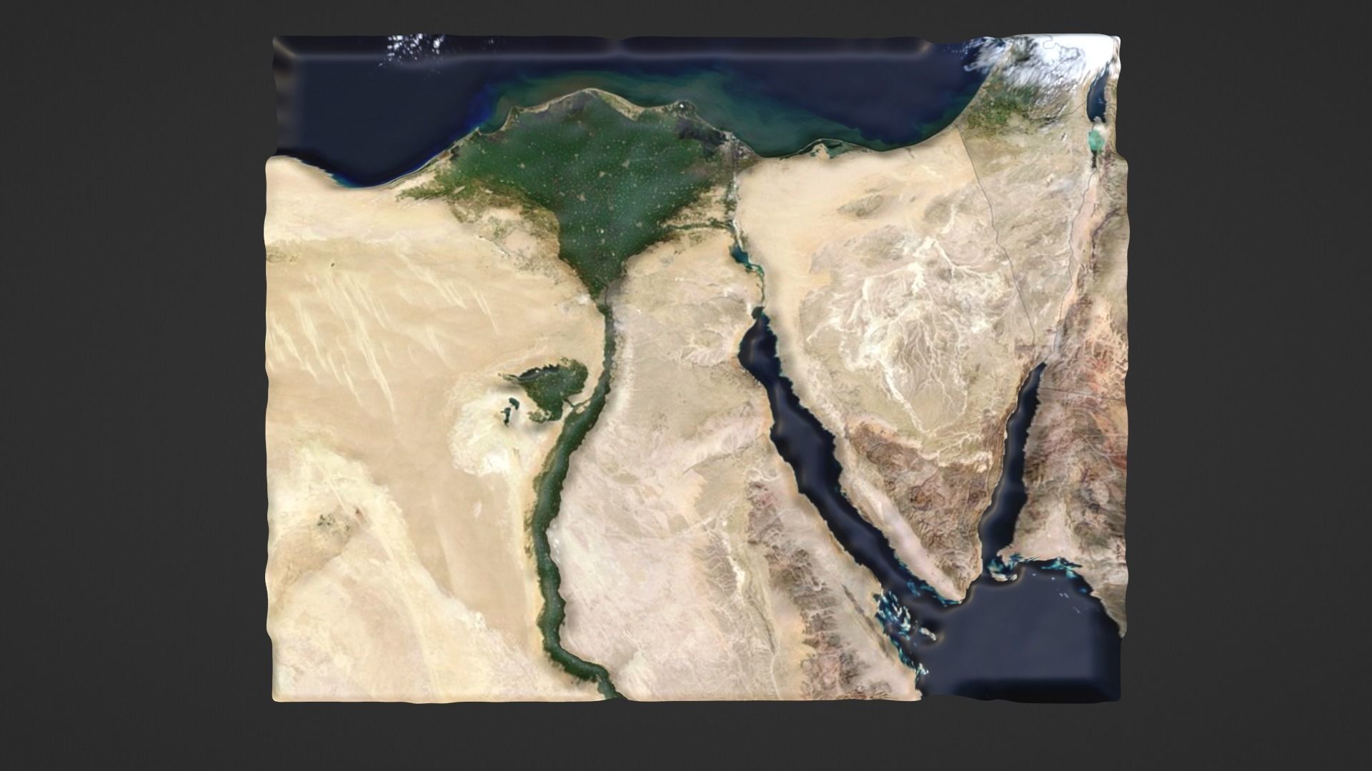 Egypt and the Nile River Map Topography Low-poly 3D model_3