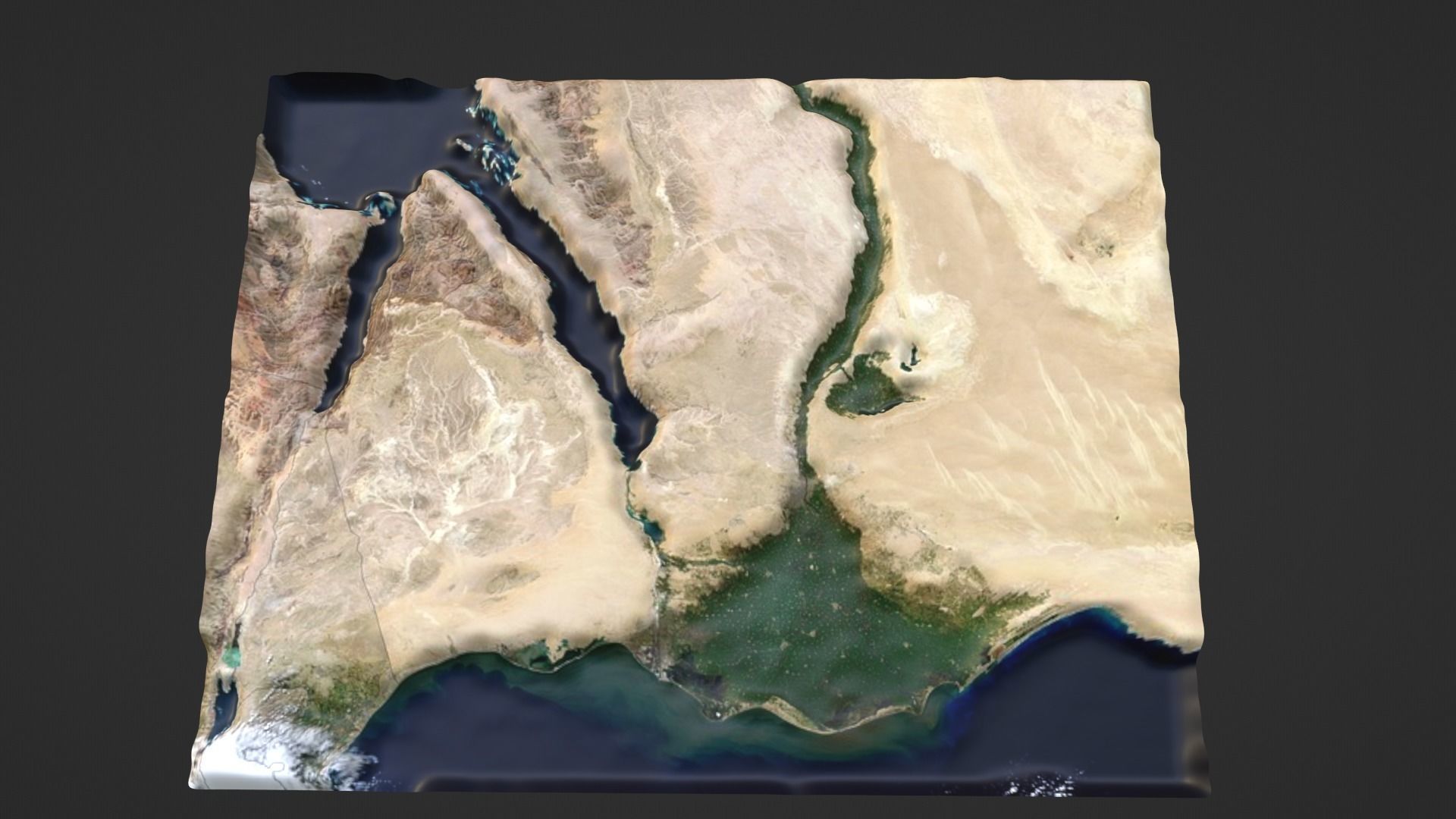 Egypt and the Nile River Map Topography Low-poly 3D model_7