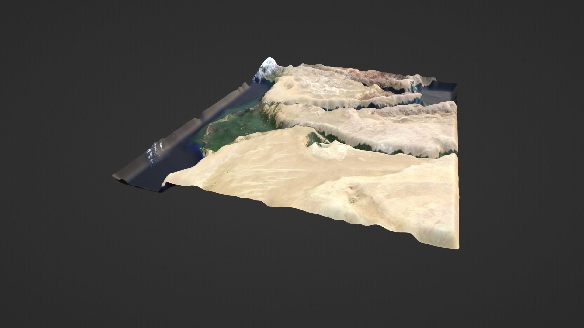 Egypt and the Nile River Map Topography Low-poly 3D model_4