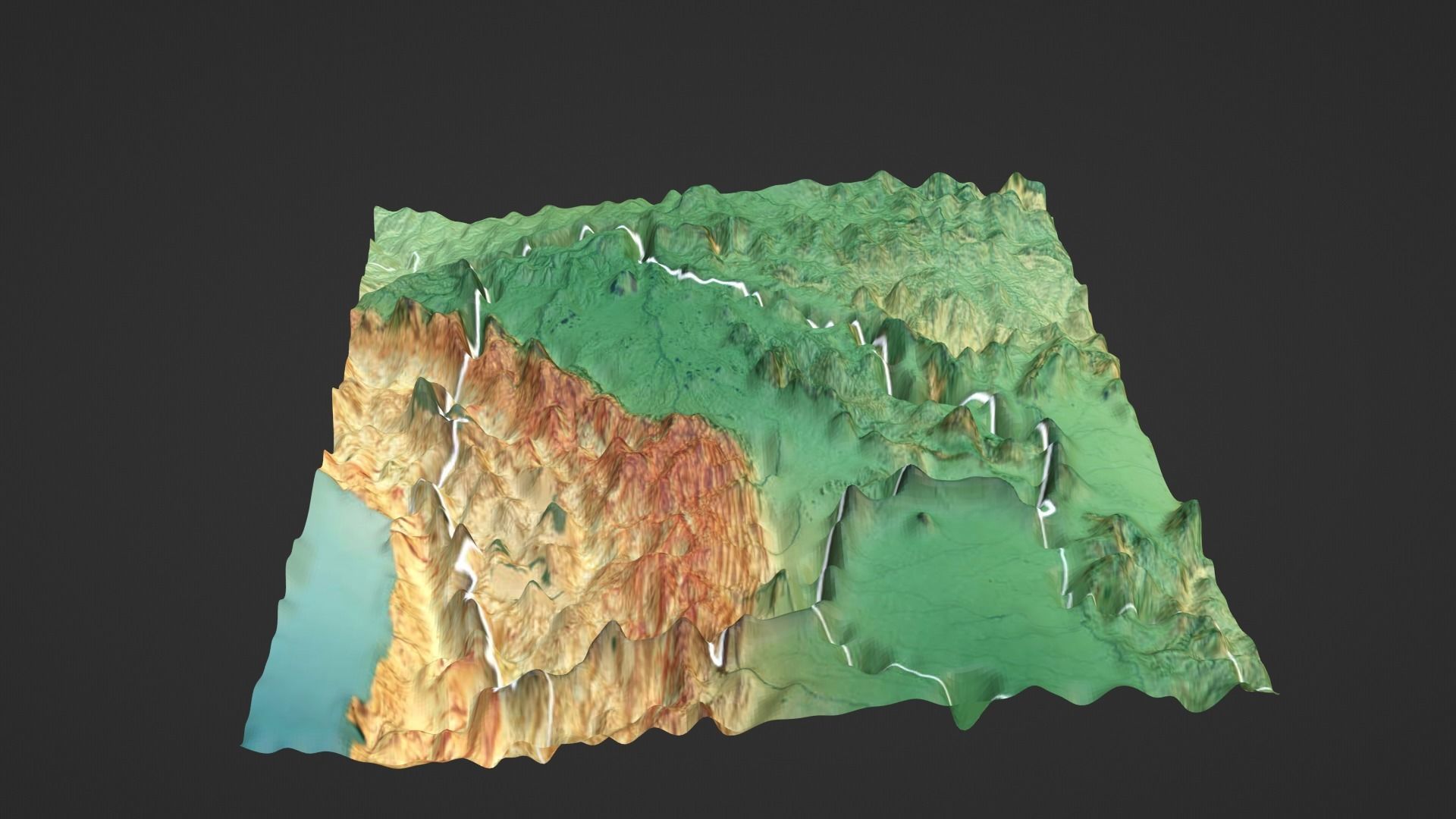 3D model Bolivia Map Topography VR / AR / low-poly | CGTrader