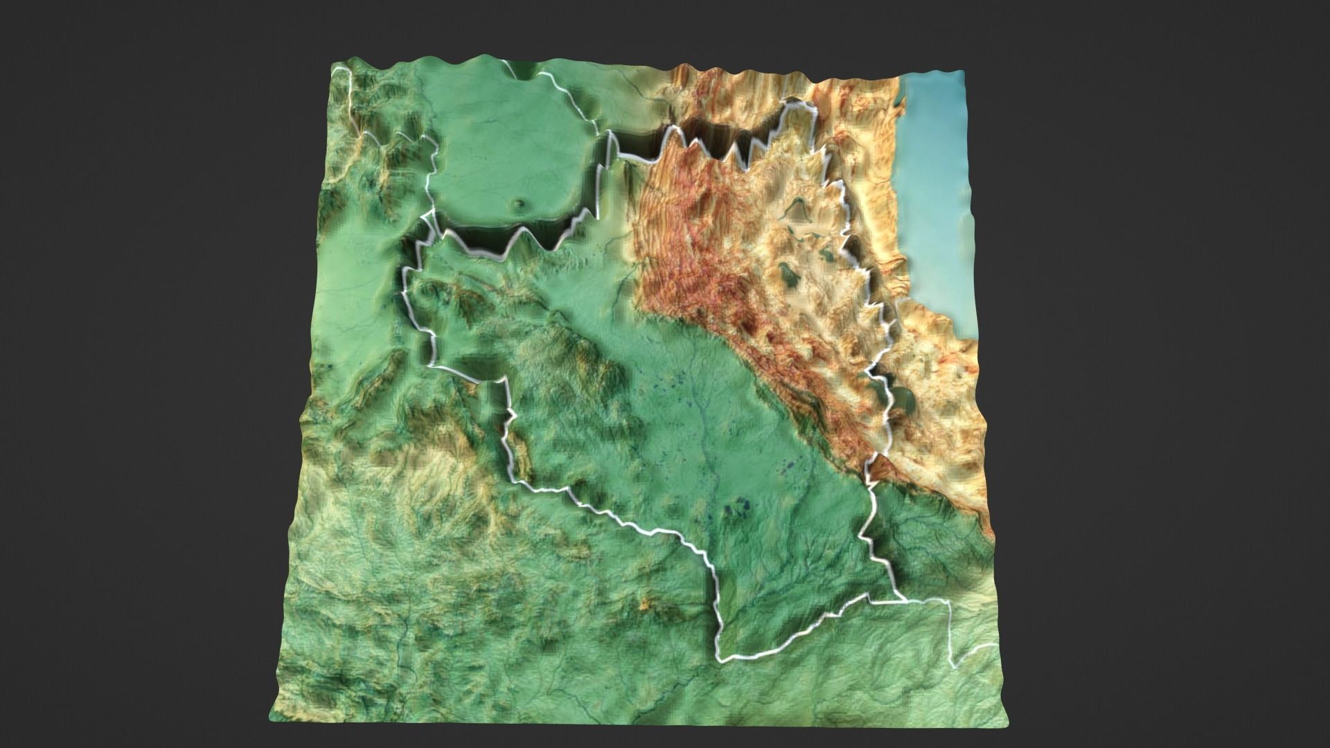 3D model Bolivia Map Topography VR / AR / low-poly | CGTrader