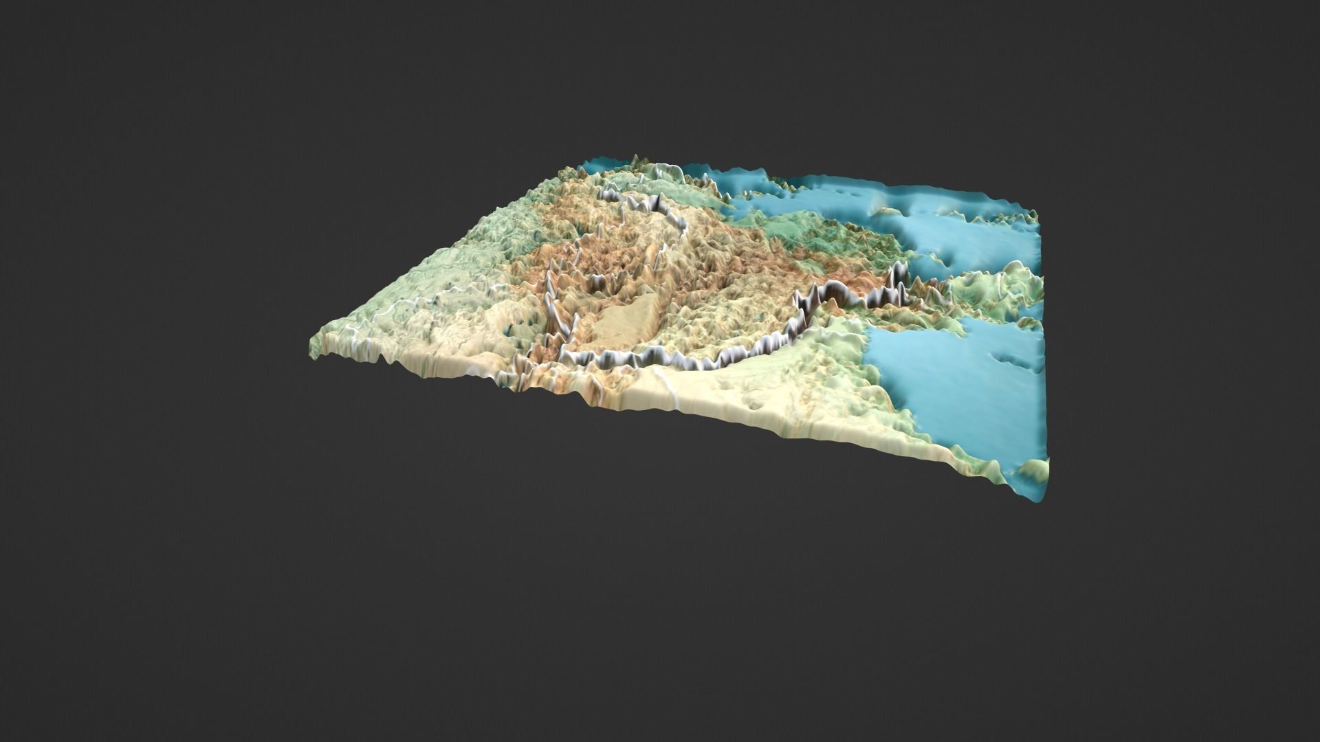 China Map Topography Low-poly 3D model_4
