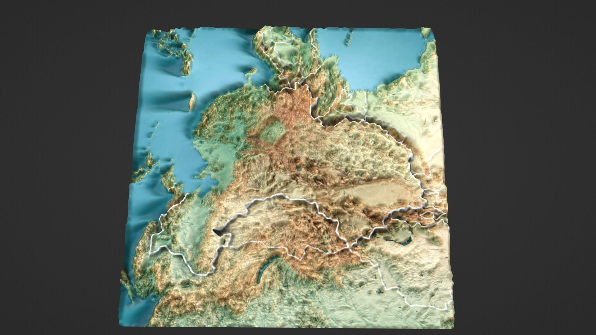 China Map Topography Low-poly 3D model_7