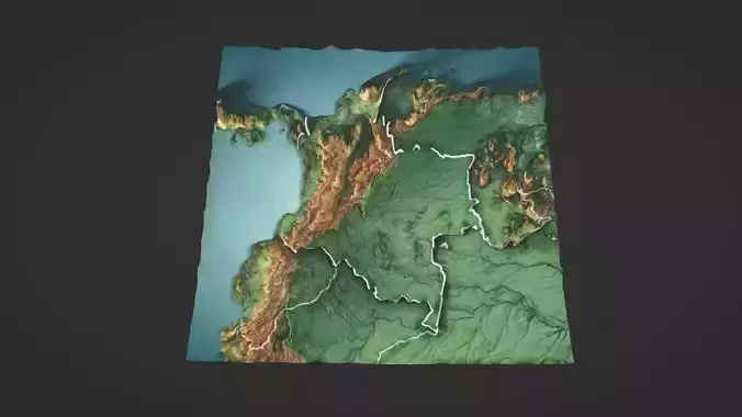 Colombia Map Topography