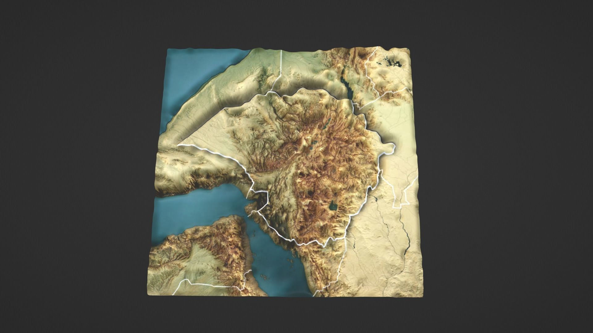Ethiopia Map Topography Low-poly 3D model_7