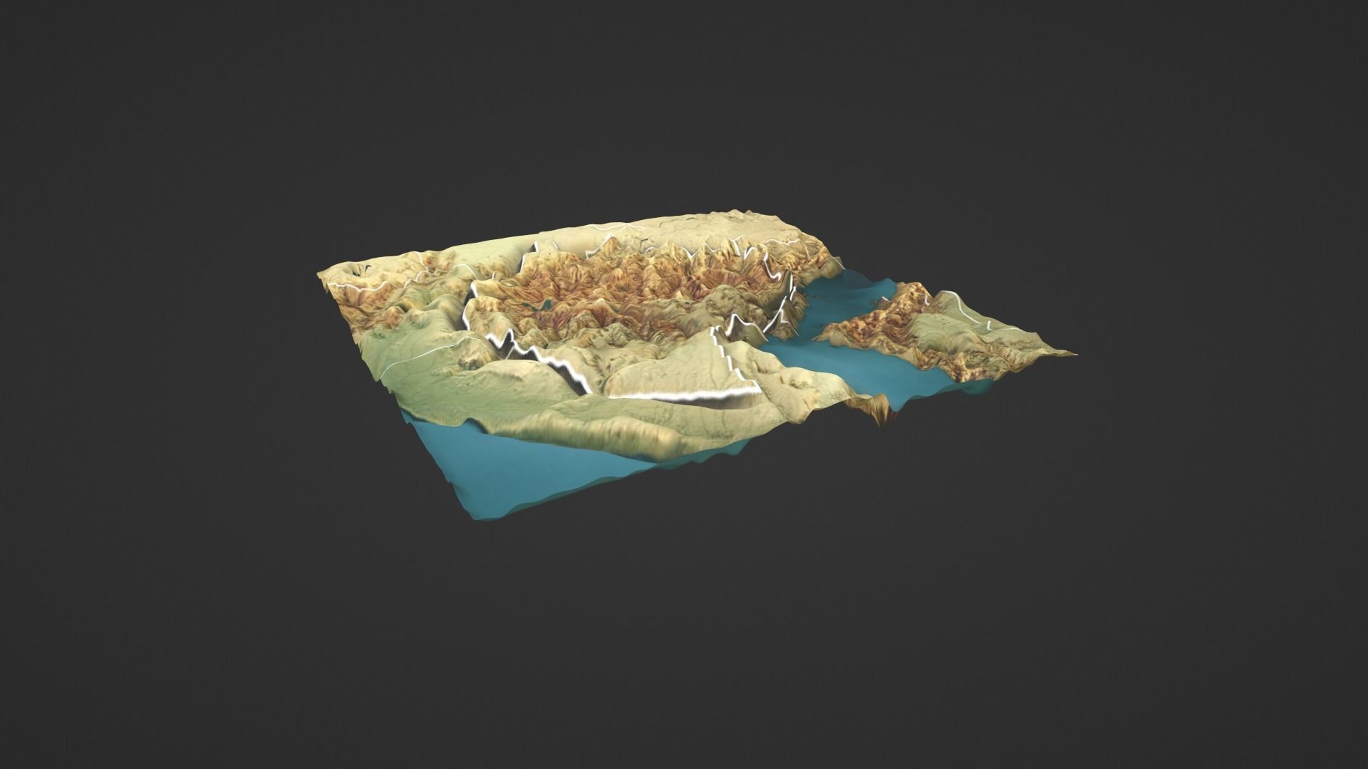 Ethiopia Map Topography Low-poly 3D model_5