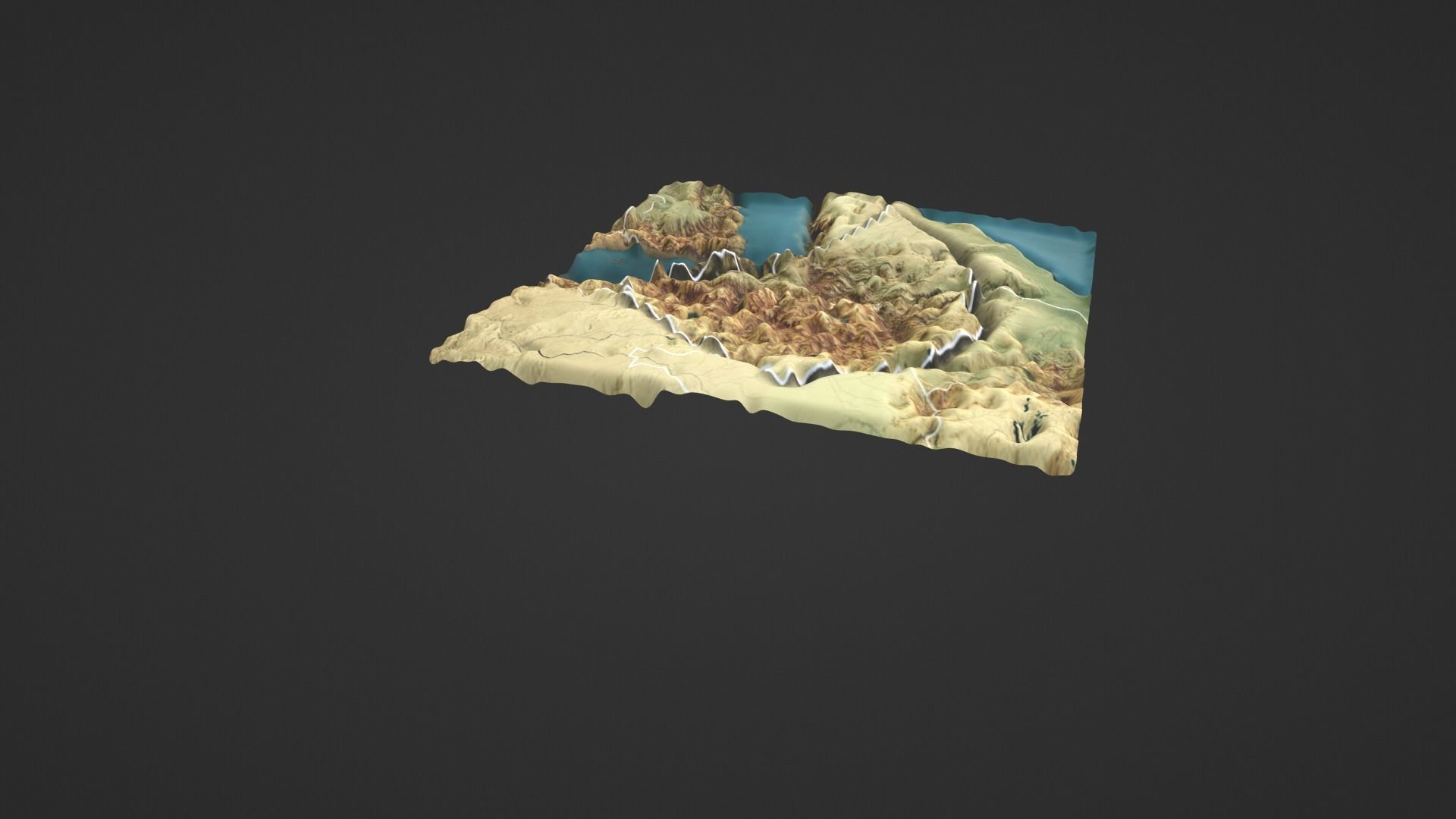 Ethiopia Map Topography Low-poly 3D model_4