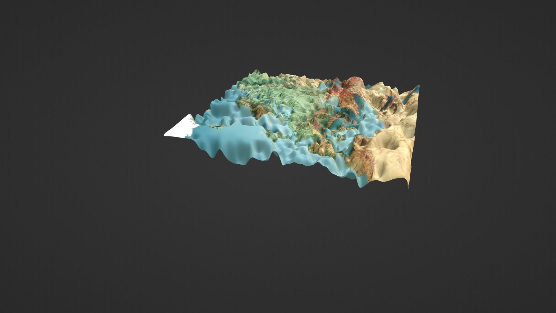 Europe Map Topography Low-poly 3D model_4