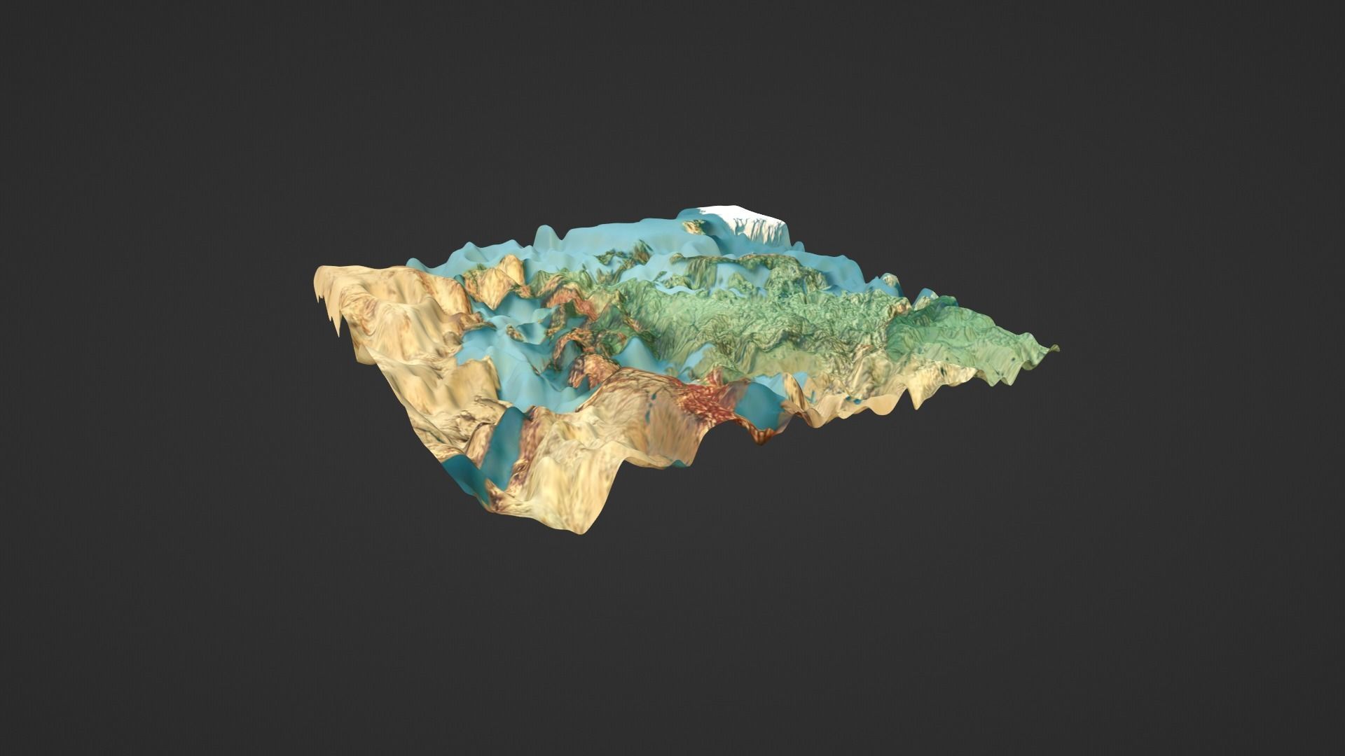 Europe Map Topography Low-poly 3D model_5