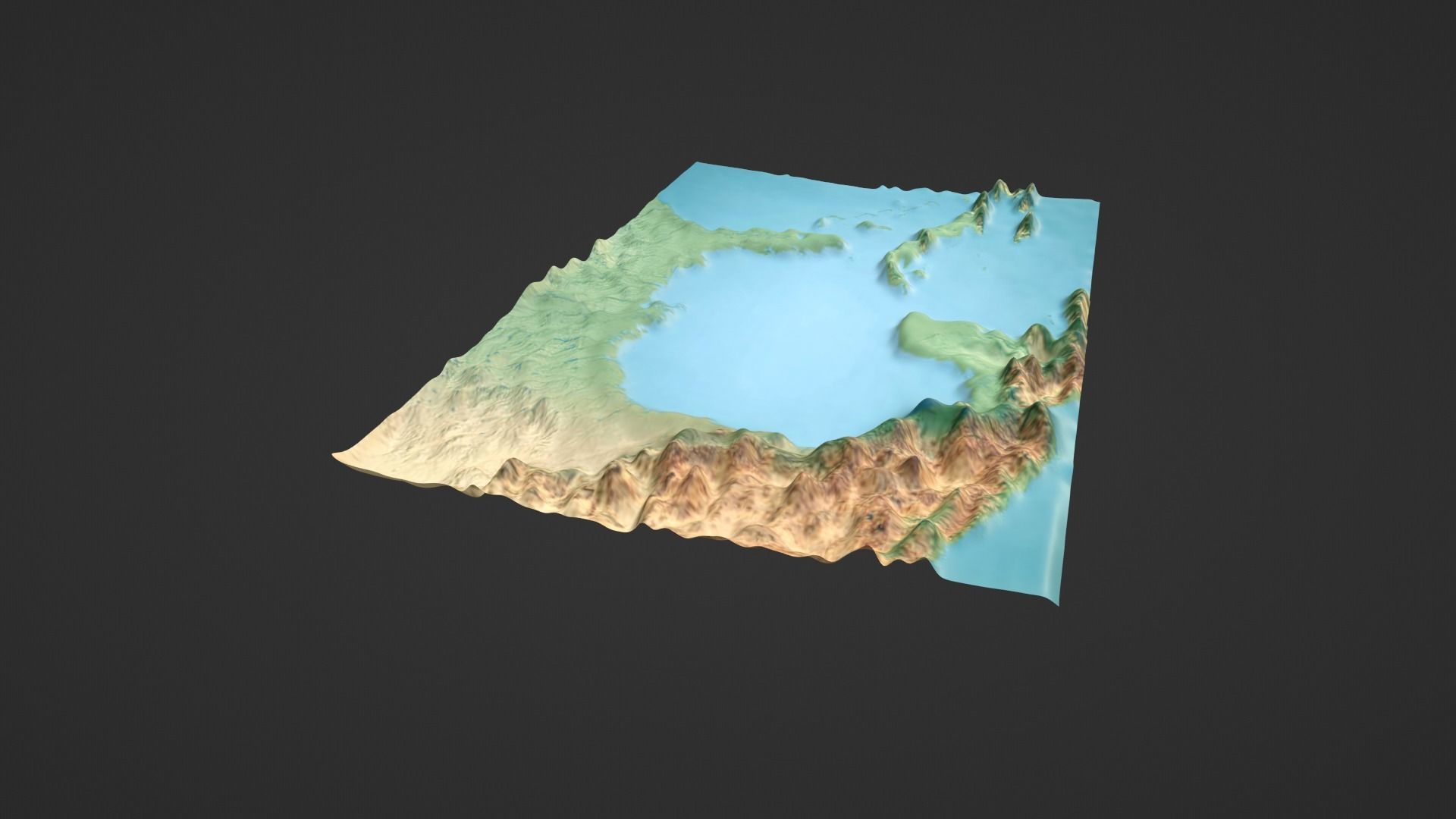 Gulf Of Mexico Map Topography Low-poly 3D model_4