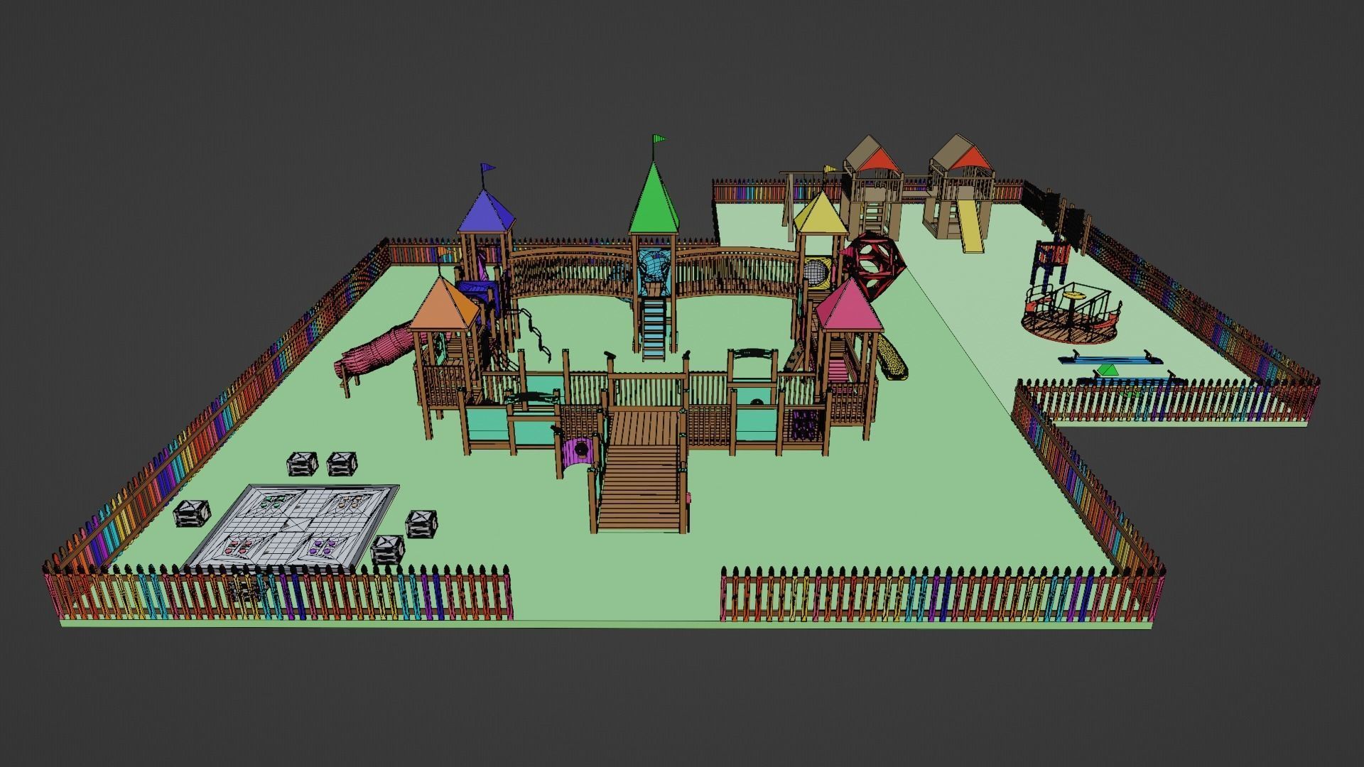 Playground Park Landscape Design 3D model_26