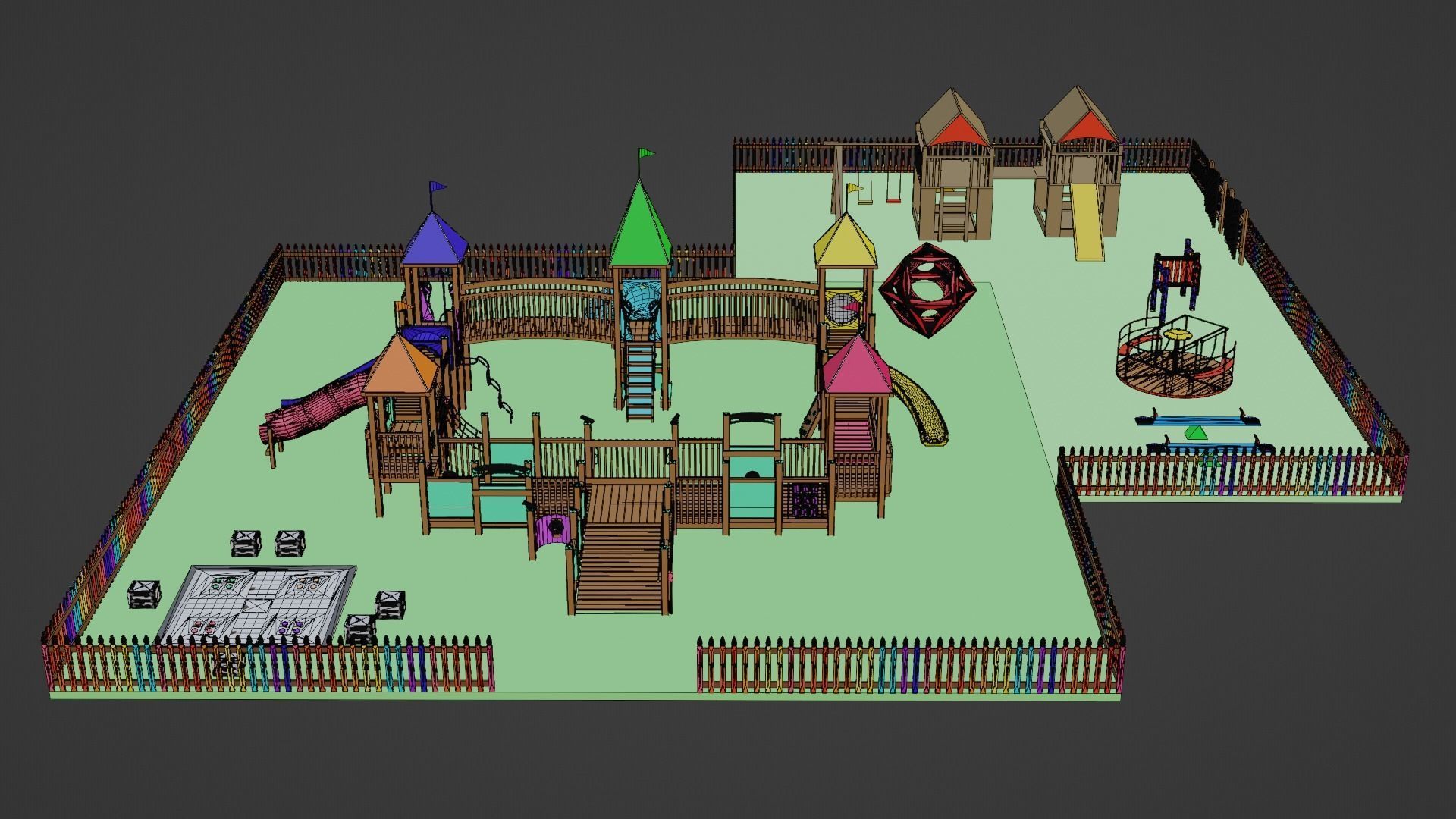 Playground Park Landscape Design 3D model_4